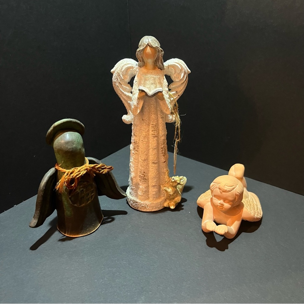 Angel Figurines lot of 3 religious figurines
